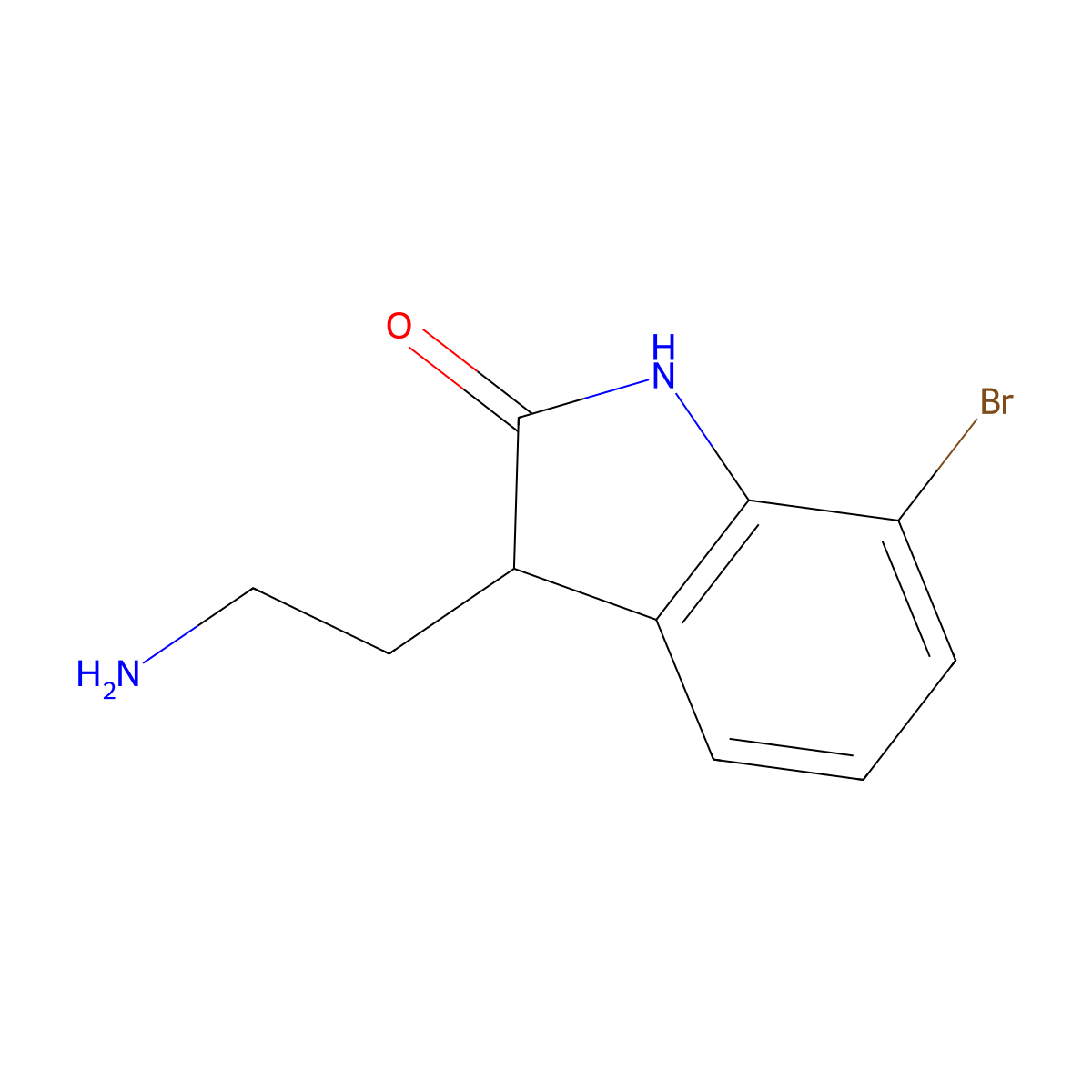3-(2-aminoethyl)-7-bromo-2,3-dihydro-1H-indol-2-one molecular structure, CAS 1368757-43-0