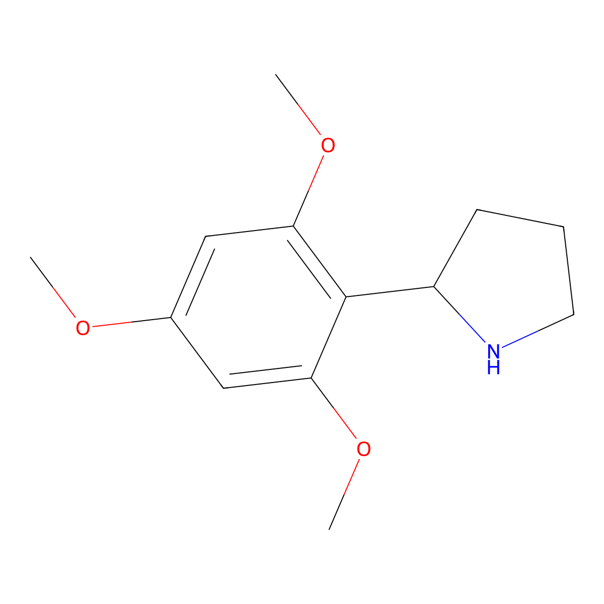 2-(2,4,6-Trimethoxyphenyl)pyrrolidine molecular structure, CAS 1368759-13-0
