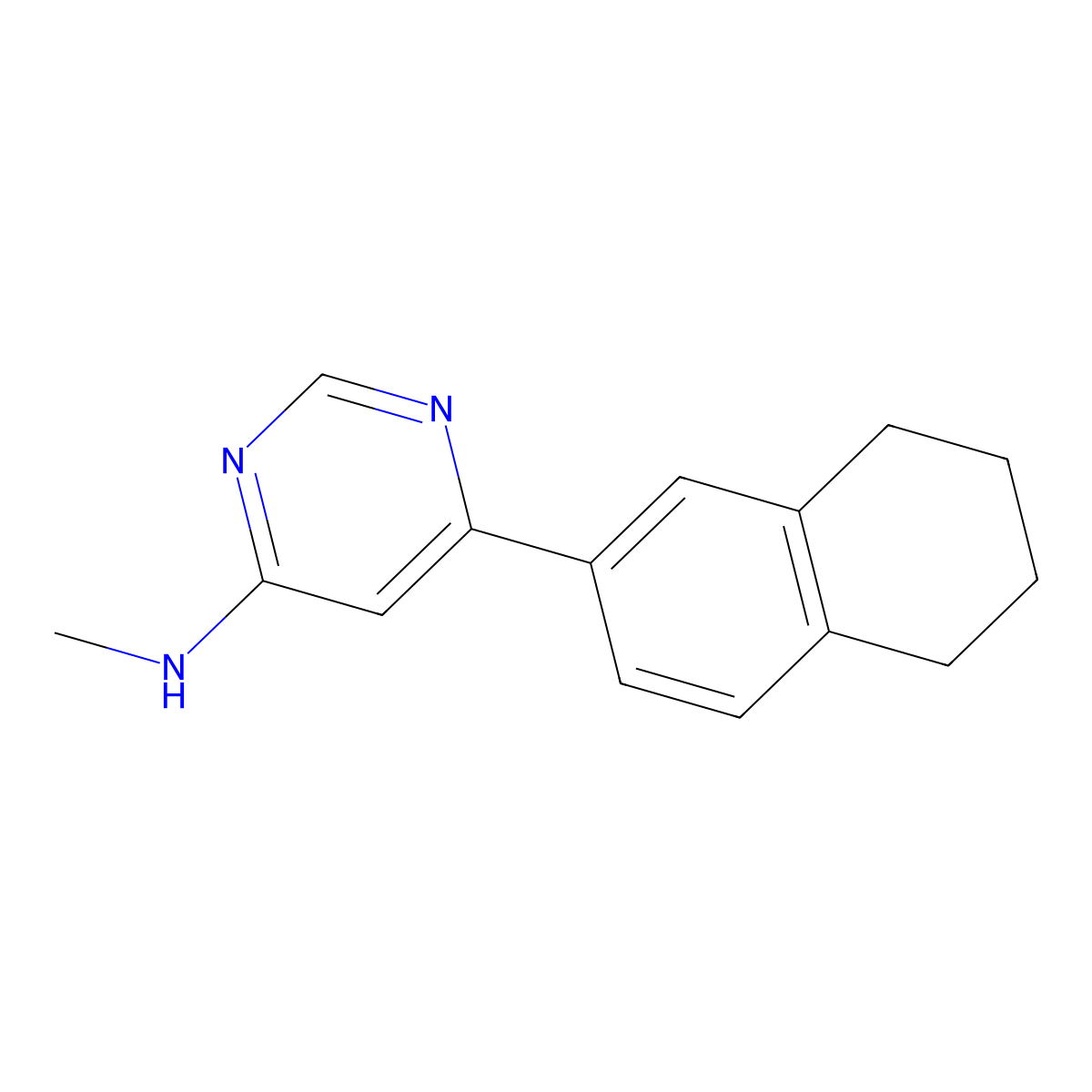 N-Methyl-6-(5,6,7,8-tetrahydronaphthalen-2-yl)pyrimidin-4-amine molecular structure, CAS 1368764-76-4