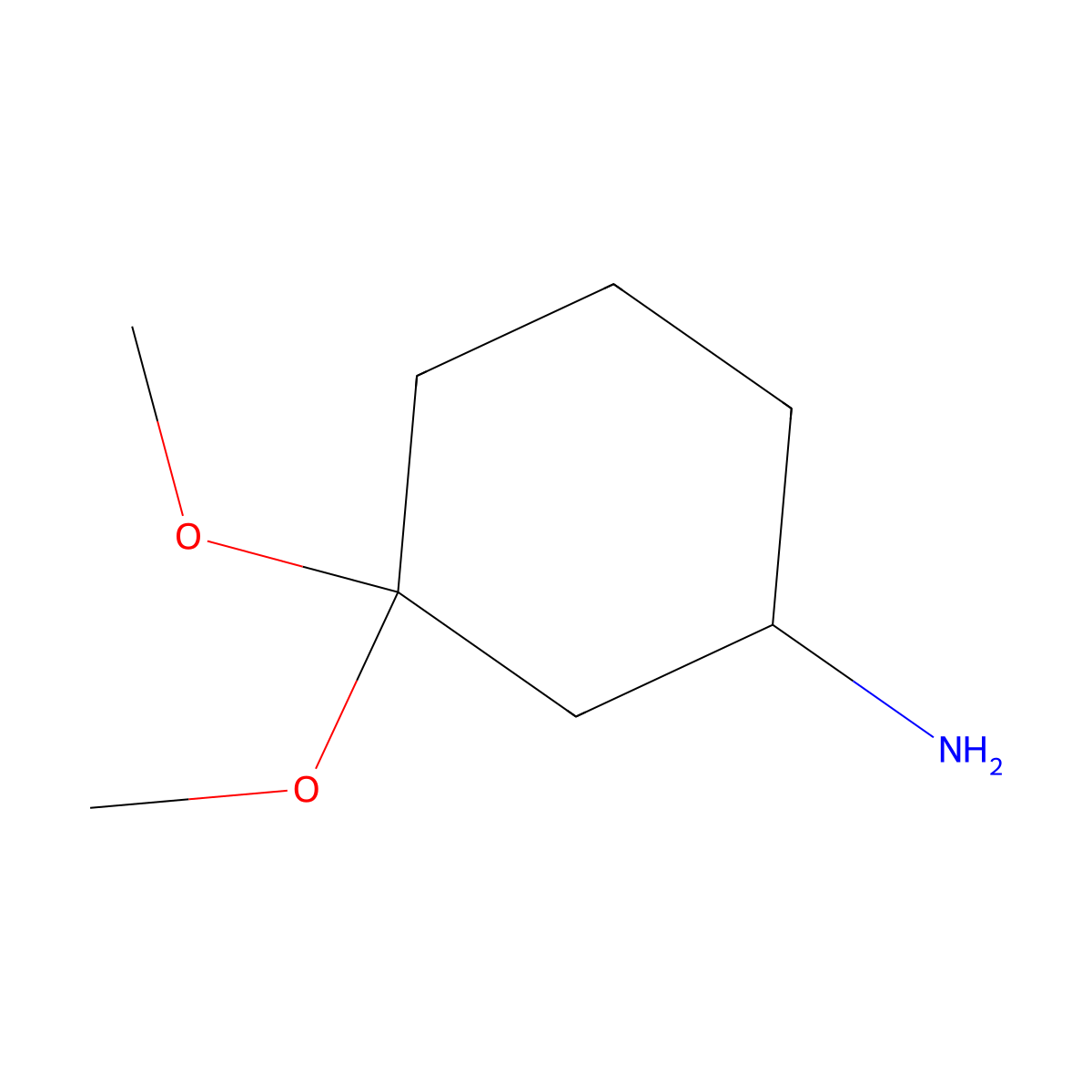 3,3-Dimethoxy-cyclohexylamine molecular structure, CAS 1368765-16-5