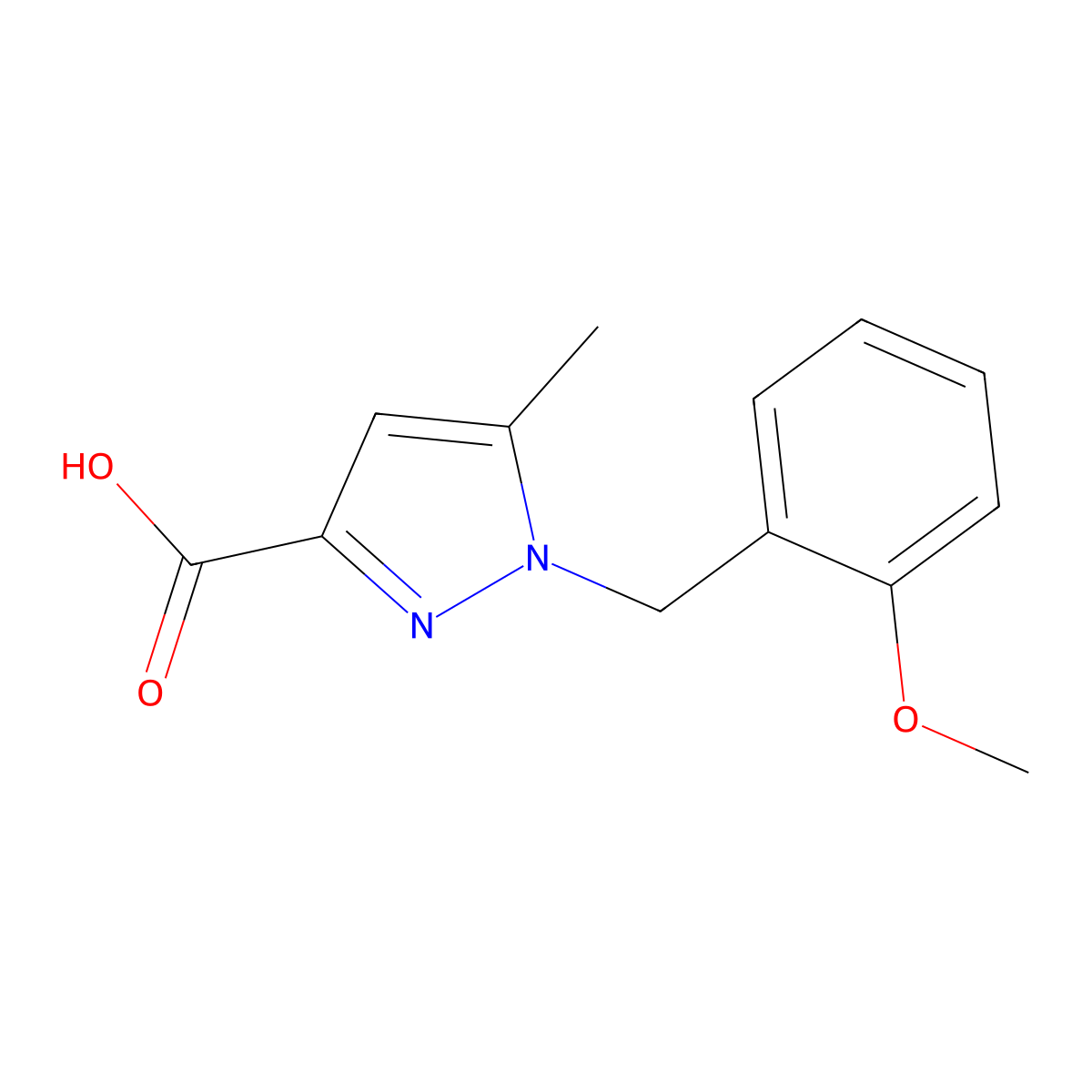 1-(2-Methoxybenzyl)-5-methyl-1h-pyrazole-3-carboxylic acid molecular structure, CAS 1368769-03-2