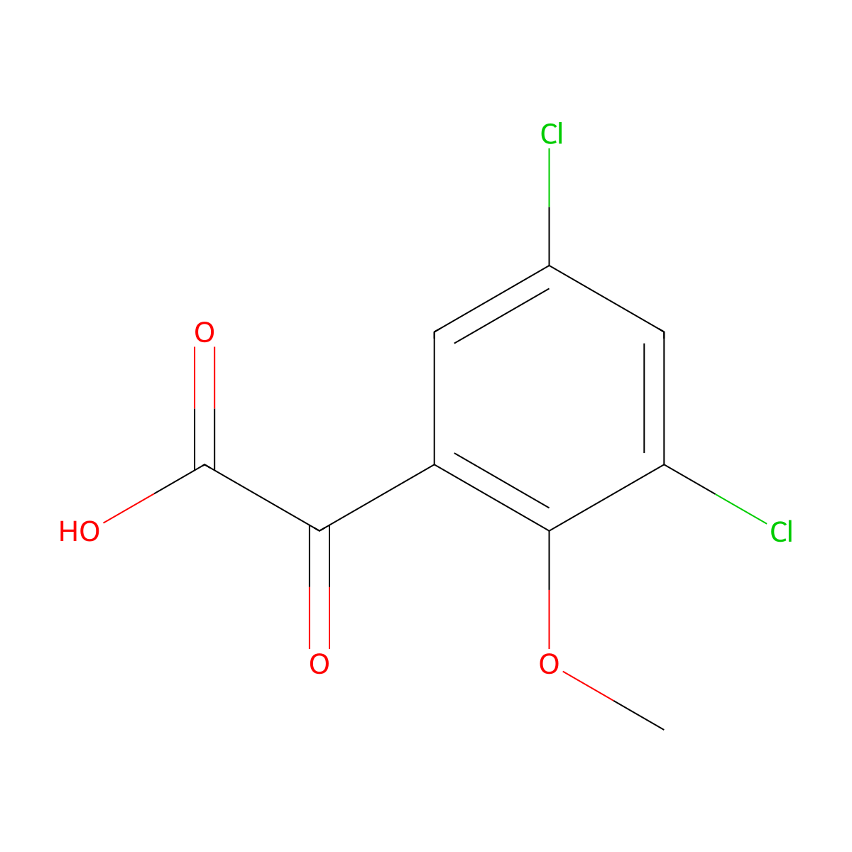 2-(3,5-Dichloro-2-methoxyphenyl)-2-oxoacetic acid molecular structure, CAS 1368773-38-9