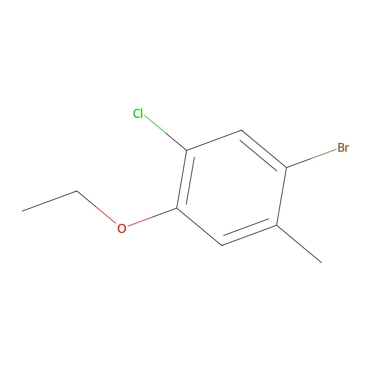 1-Bromo-5-chloro-4-ethoxy-2-methylbenzene molecular structure, CAS 1368775-50-1