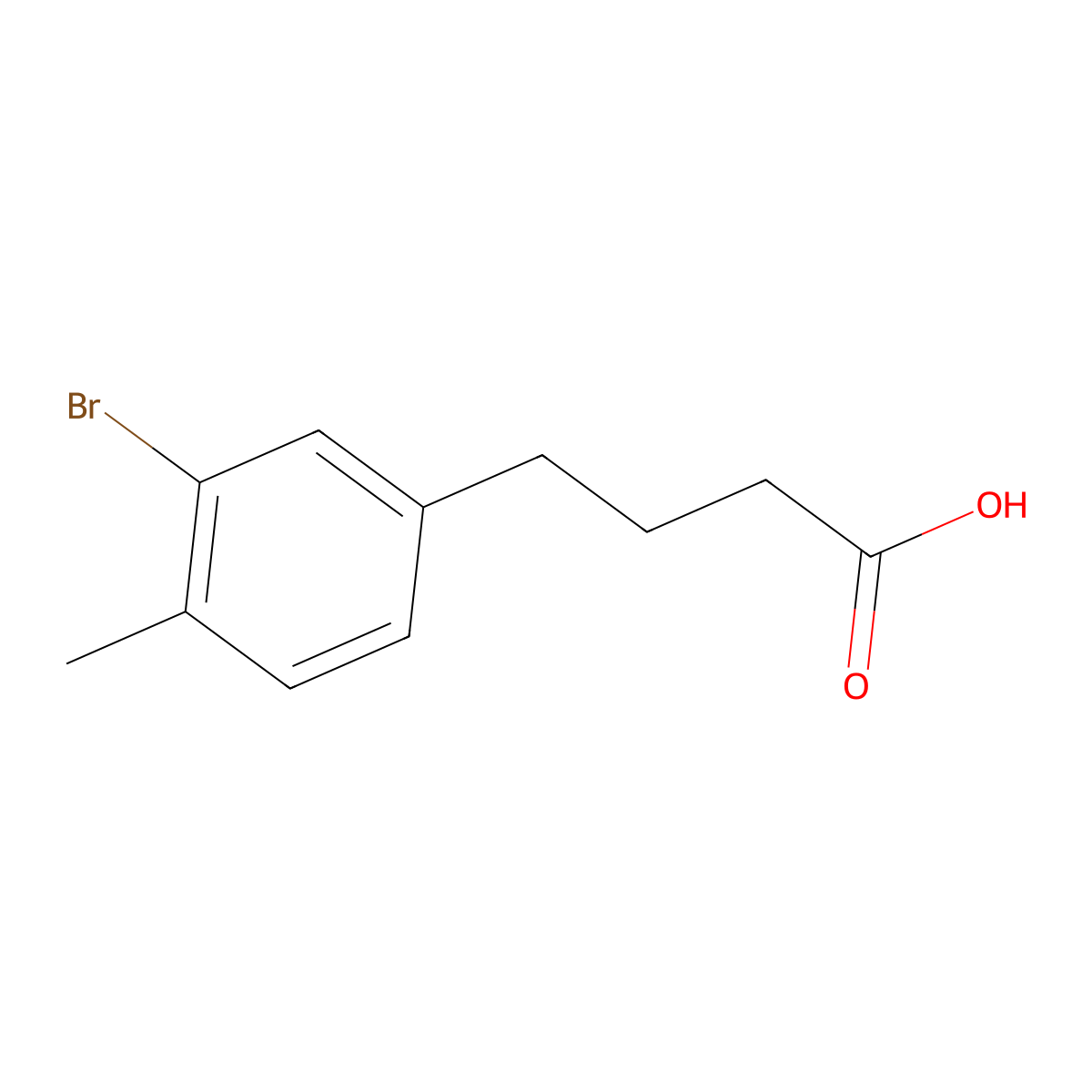 4-(3-Bromo-4-methylphenyl)butanoic acid molecular structure, CAS 1368783-16-7