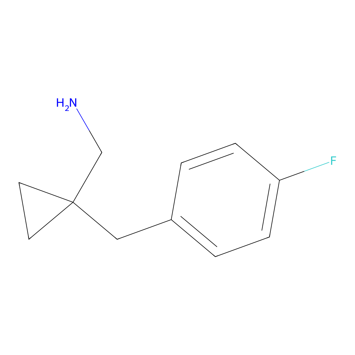{1-[(4-Fluorophenyl)methyl]cyclopropyl}methanamine molecular structure, CAS 1368784-01-3