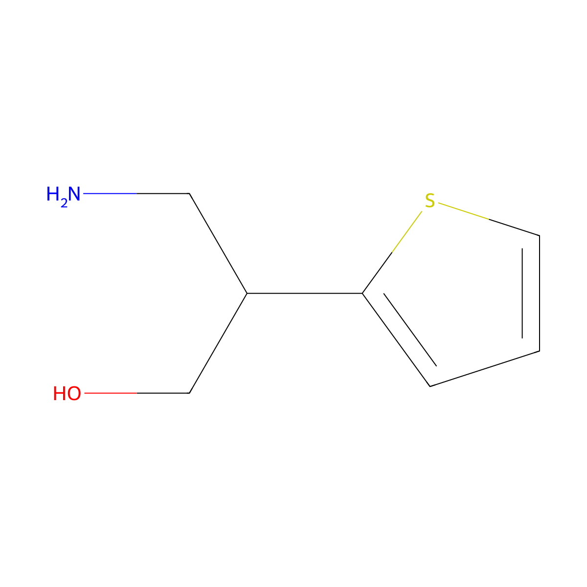 3-Amino-2-(thiophen-2-yl)propan-1-ol molecular structure, CAS 1368786-10-0