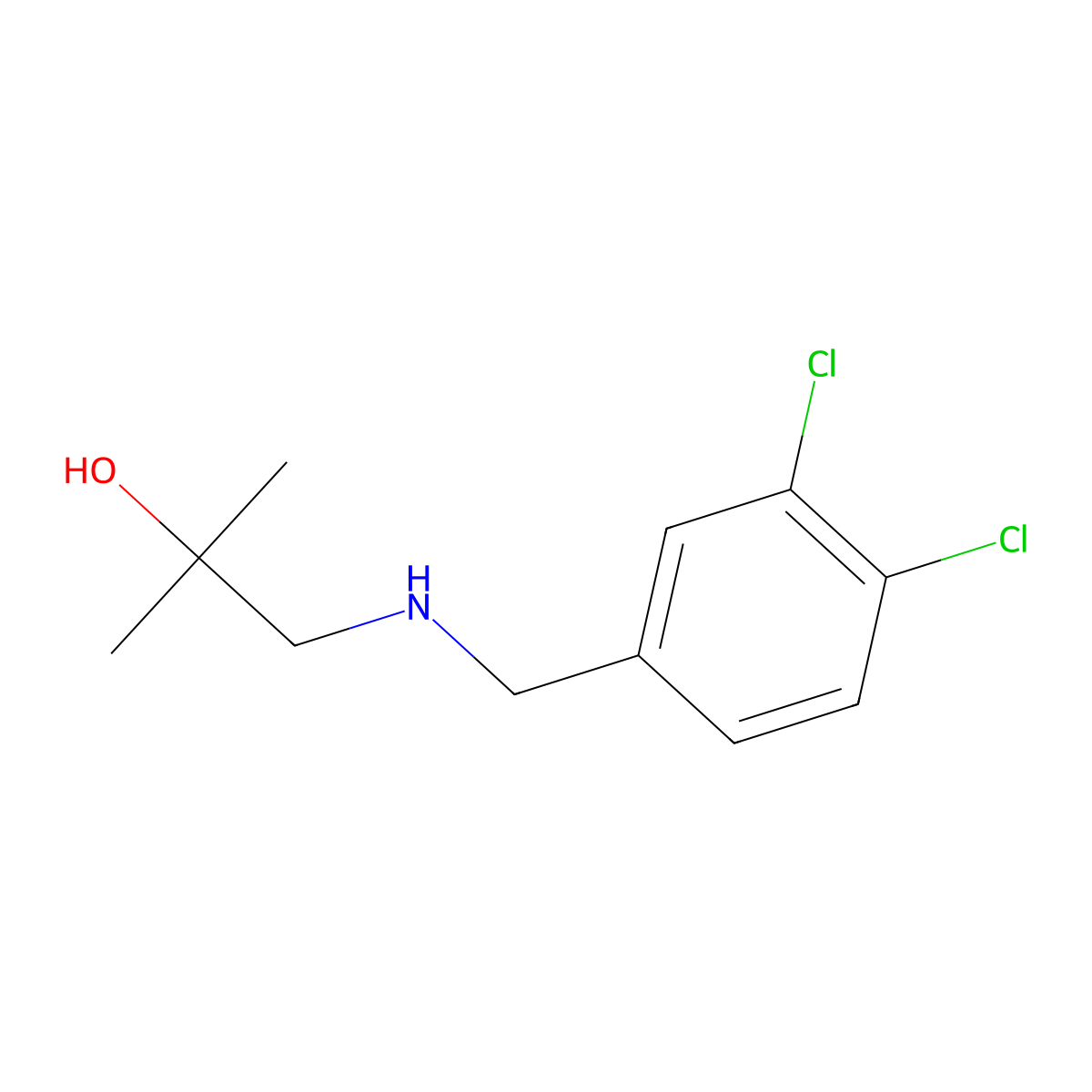 1-{[(3,4-Dichlorophenyl)methyl]amino}-2-methylpropan-2-ol molecular structure, CAS 1368786-33-7