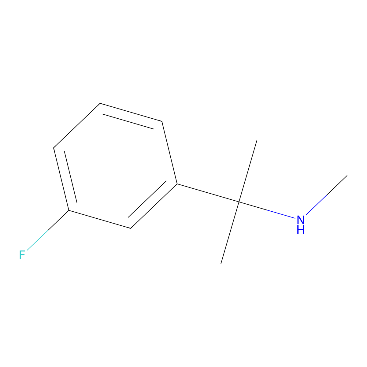 (2-(3-Fluorophenyl)propan-2-yl)(methyl)amine molecular structure, CAS 1368788-02-6