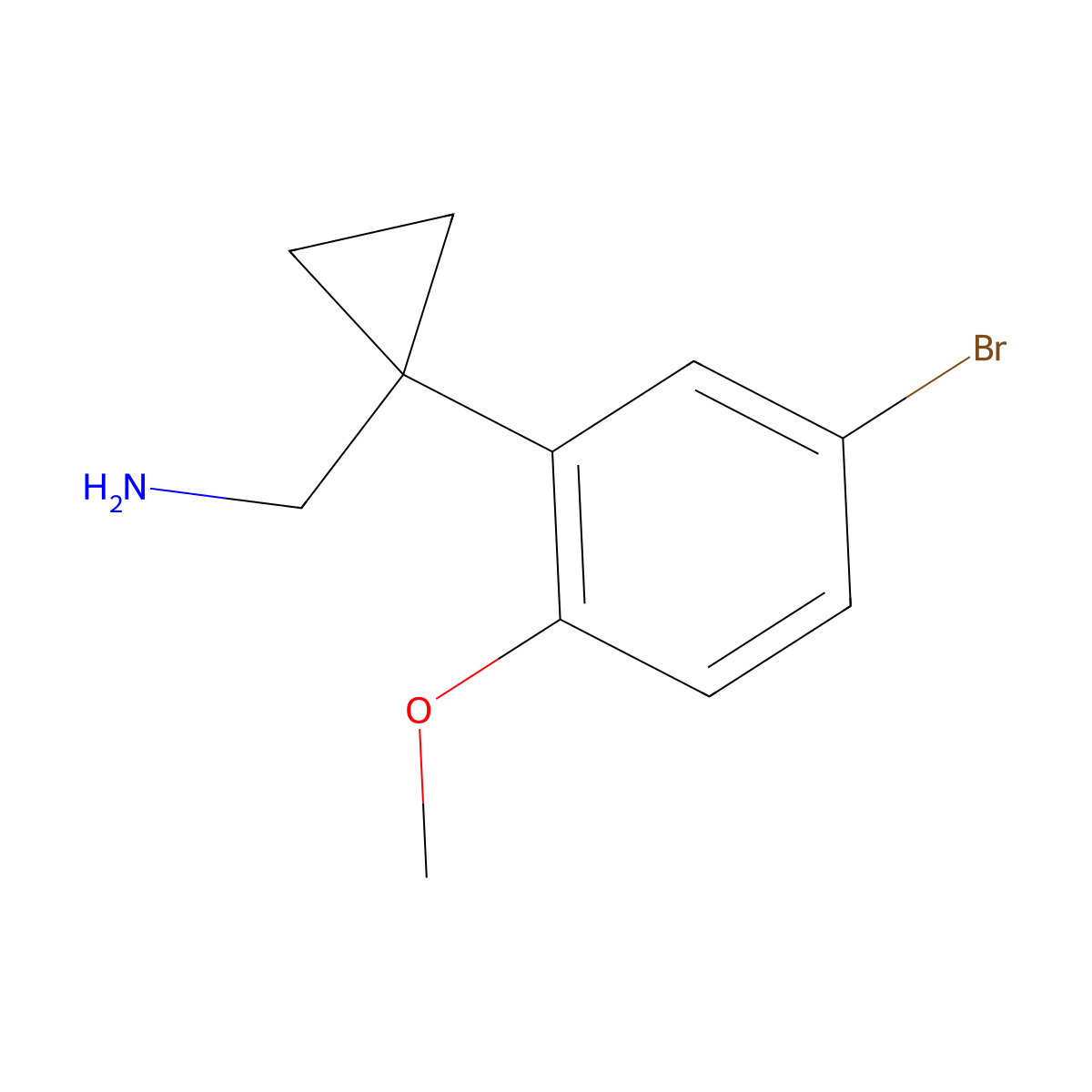1-(5-Bromo-2-methoxyphenyl)cyclopropanemethanamine molecular structure, CAS 1368788-81-1