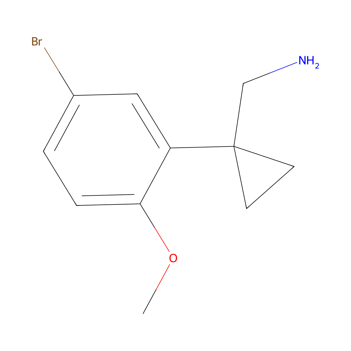 1-(5-Bromo-2-methoxyphenyl)cyclopropanemethanamine molecular structure, CAS 1368788-81-1