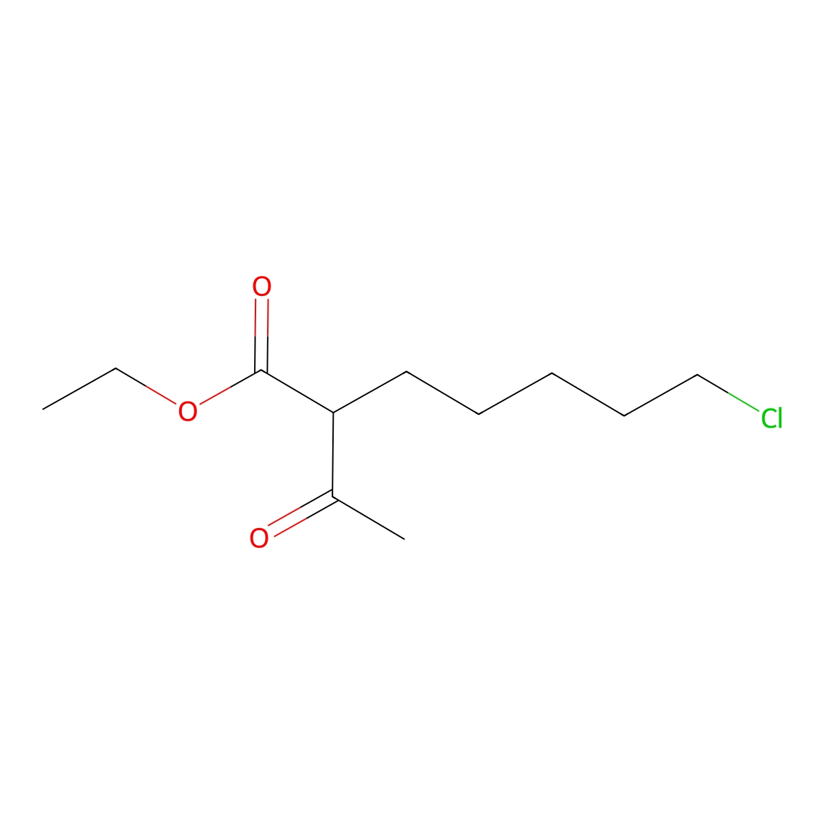 Ethyl 2-acetyl-7-chloroheptanoate molecular structure, CAS 136879-36-2