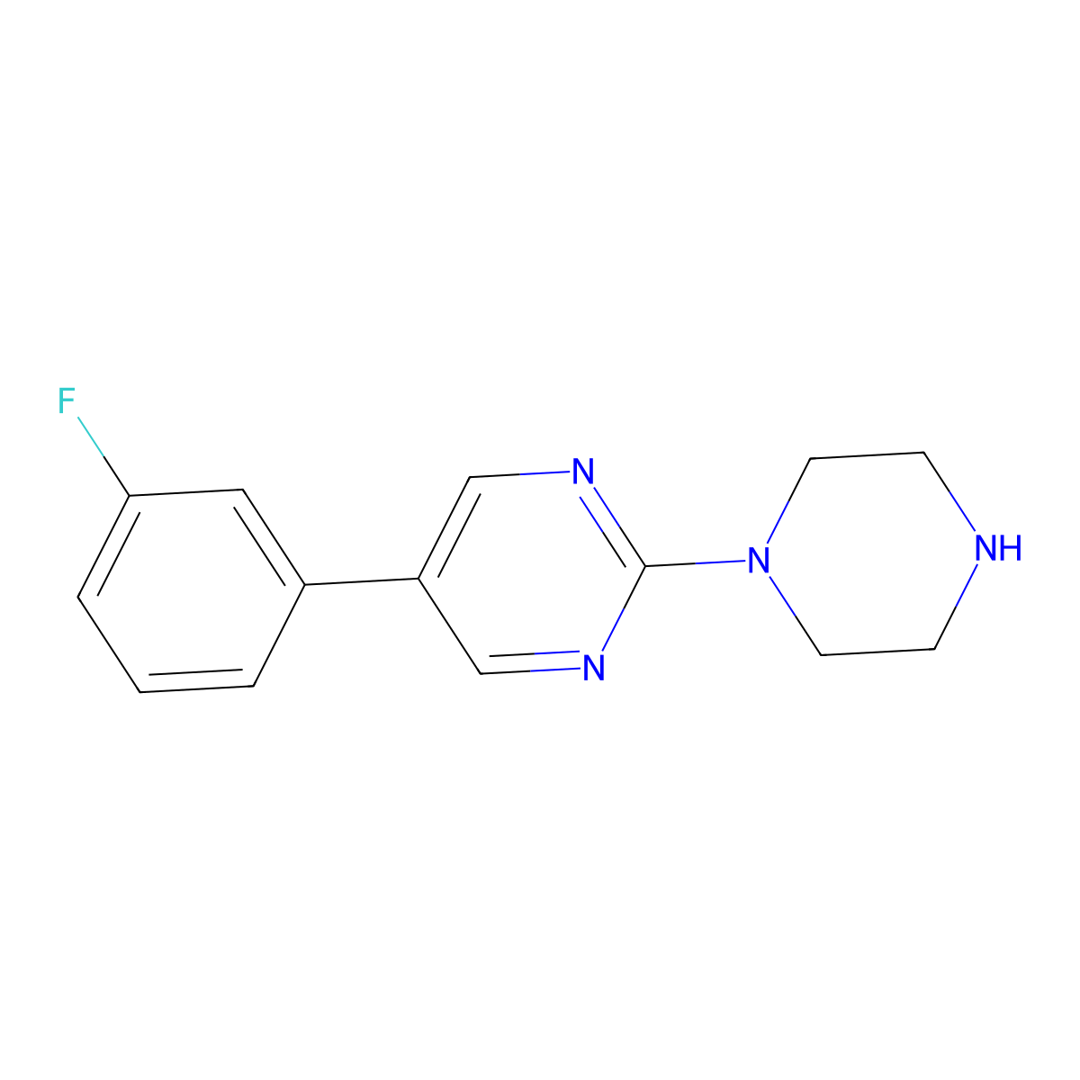 5-(3-Fluorophenyl)-2-(piperazin-1-yl)pyrimidine molecular structure, CAS 1368790-87-7