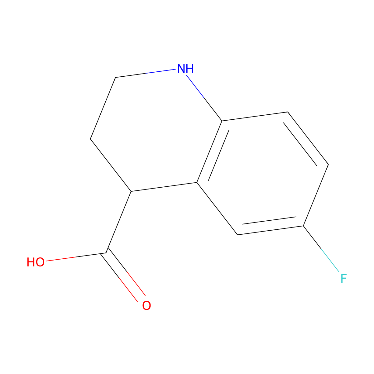 6-Fluoro-1,2,3,4-tetrahydroquinoline-4-carboxylic acid molecular structure, CAS 1368790-90-2