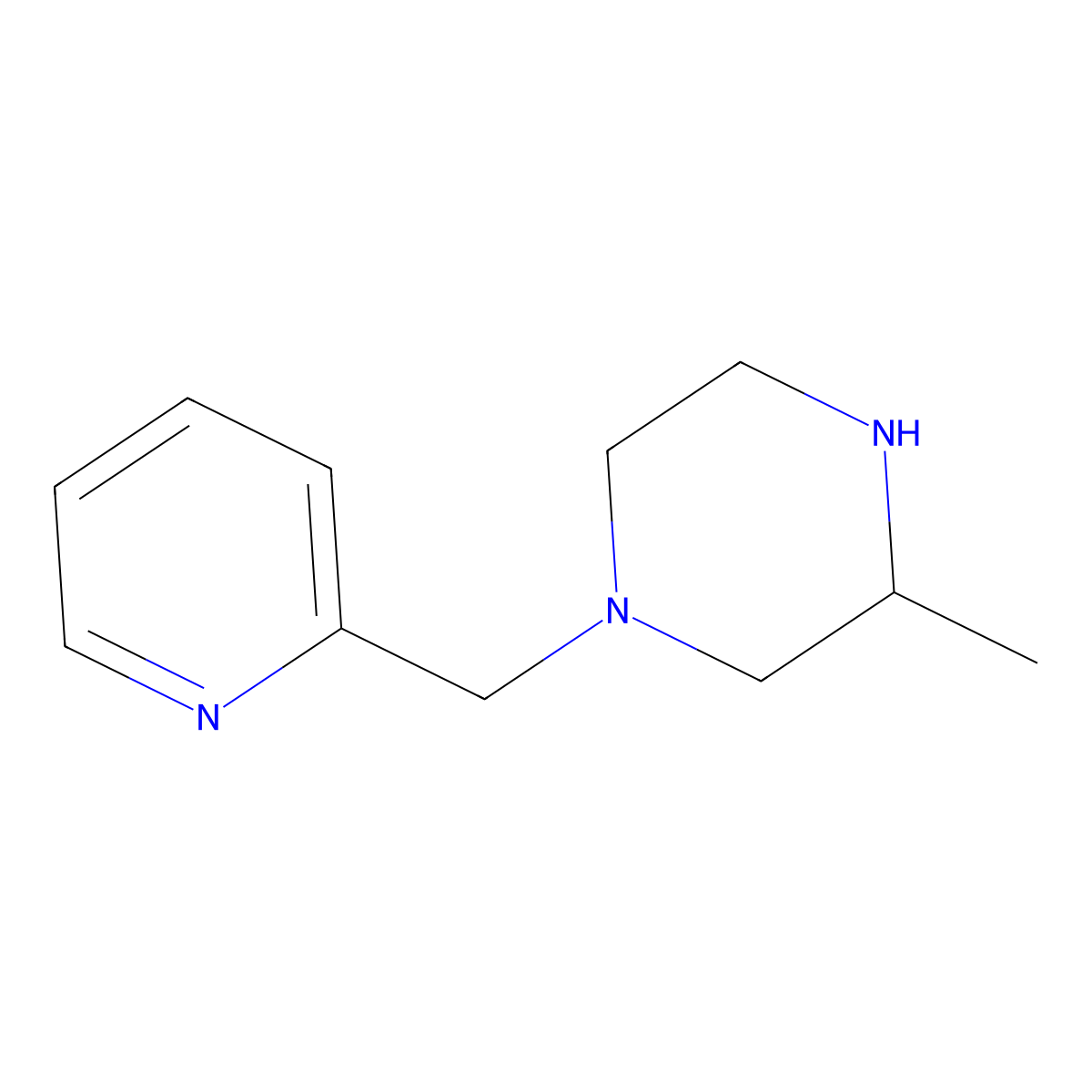 3-Methyl-1-(pyridin-2-ylmethyl)piperazine molecular structure, CAS 1368791-10-9