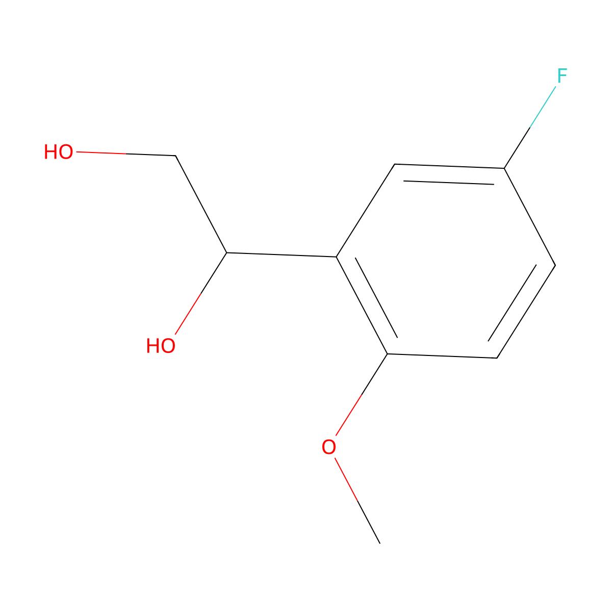 1-(5-Fluoro-2-methoxyphenyl)ethane-1,2-diol molecular structure, CAS 1368791-84-7