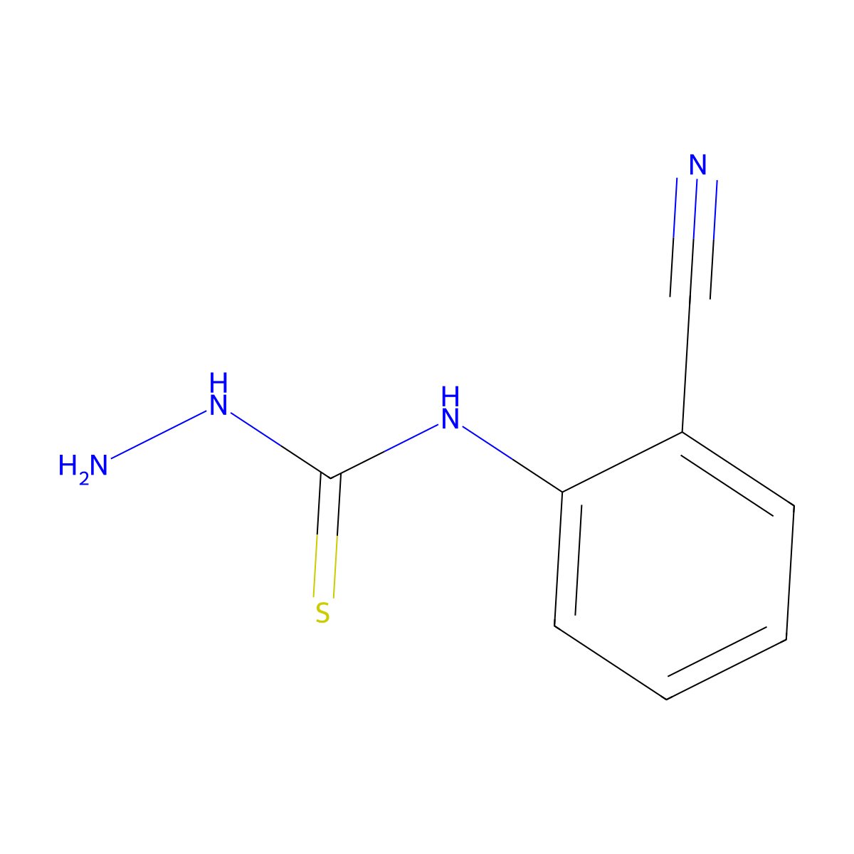 3-Amino-1-(2-cyanophenyl)thiourea molecular structure, CAS 1368792-16-8