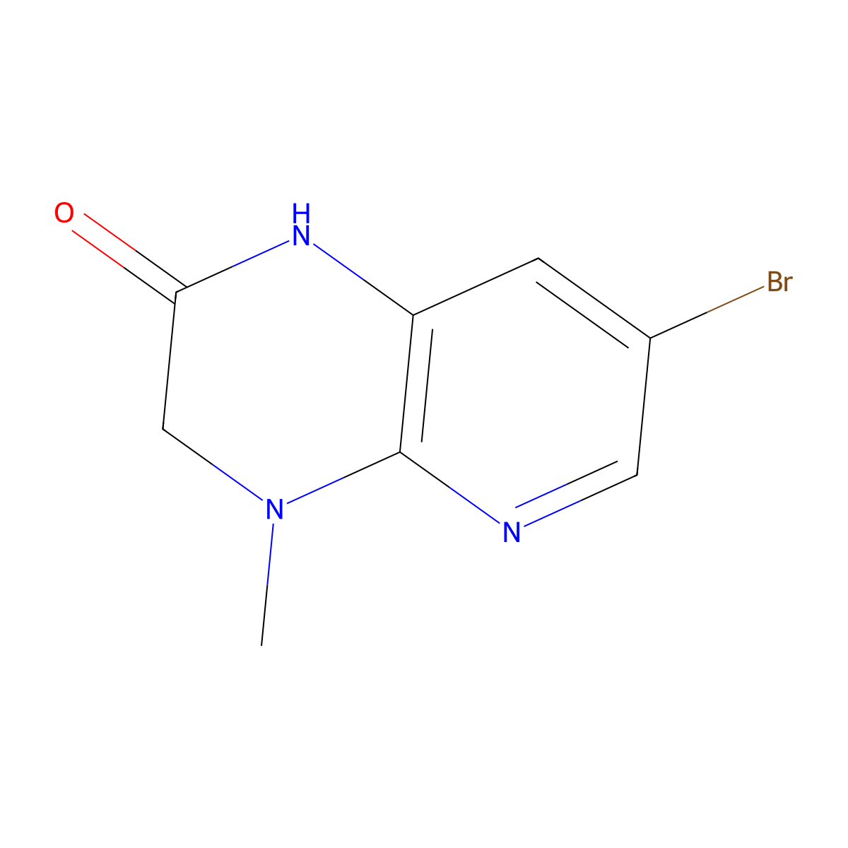 7-Bromo-4-methyl-3,4-dihydropyrido[2,3-b]pyrazin-2(1H)-one molecular structure, CAS 1368794-39-1
