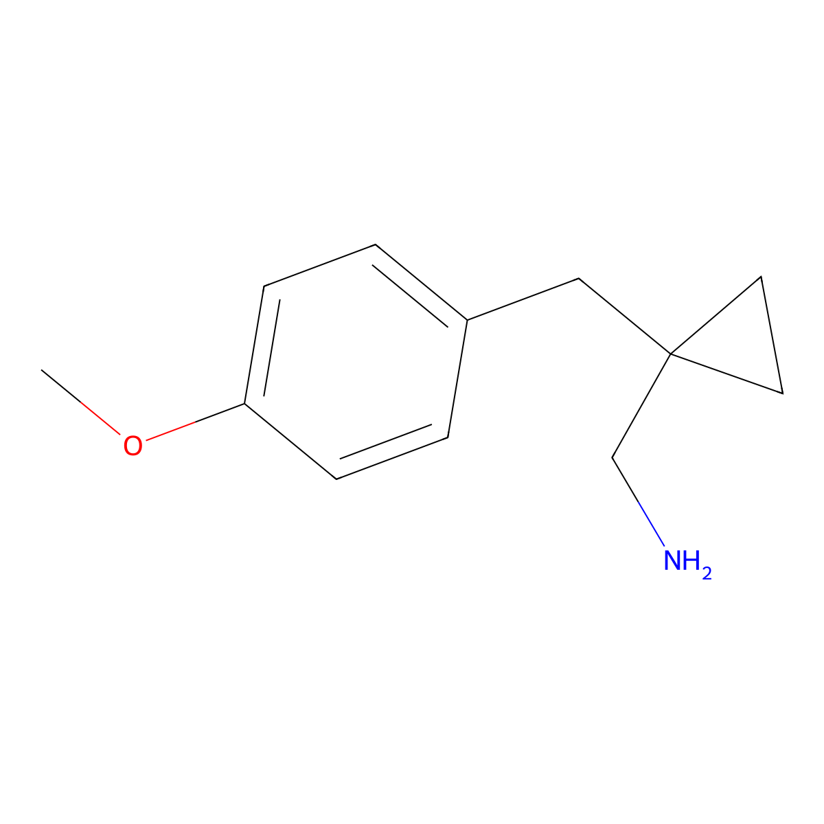 1-{1-[(4-Methoxyphenyl)methyl]cyclopropyl}methanamine molecular structure, CAS 1368798-61-1