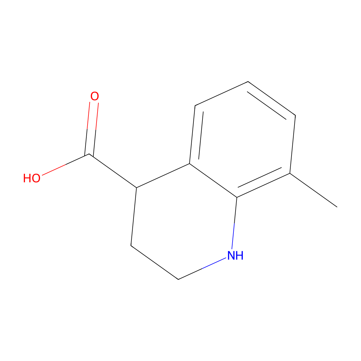 8-Methyl-1,2,3,4-tetrahydroquinoline-4-carboxylic acid molecular structure, CAS 1368799-27-2
