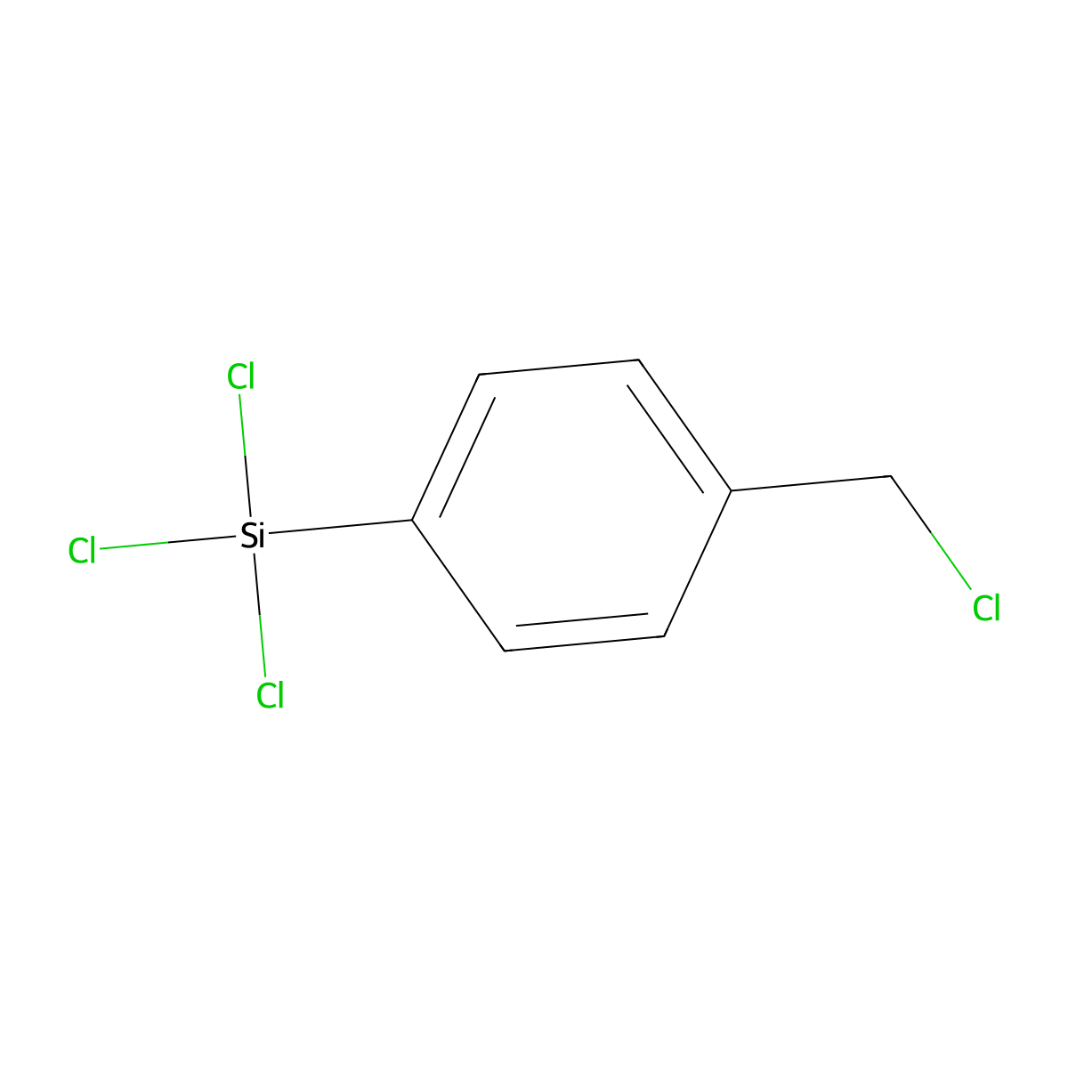 p-Chloromethylphenyltrichlorosilane molecular structure, CAS 13688-90-9
