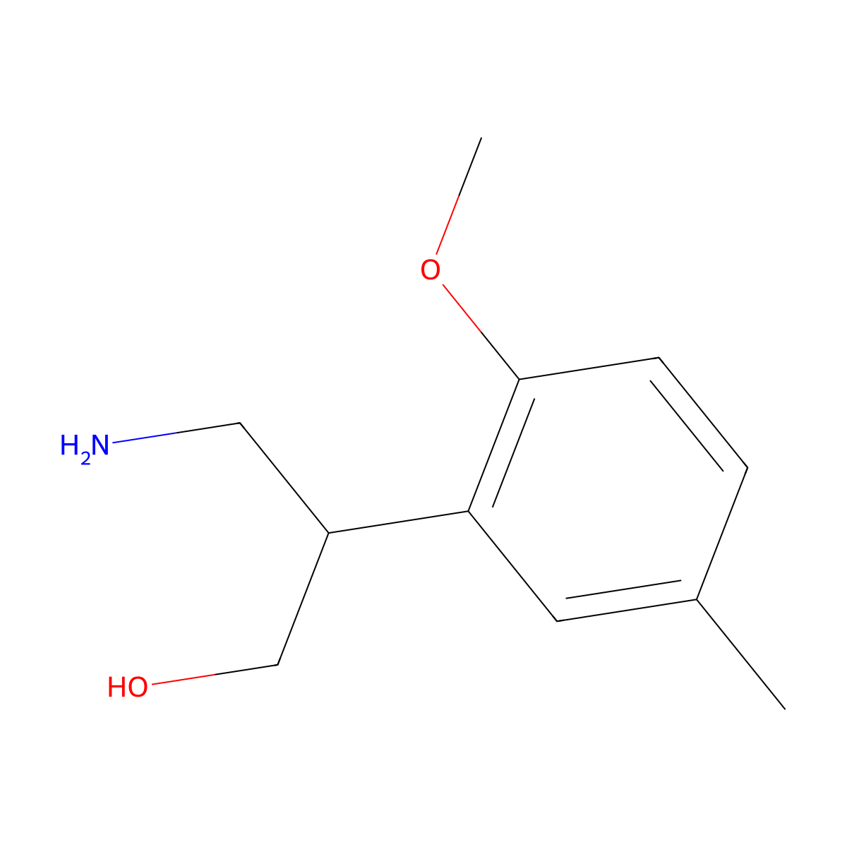 3-Amino-2-(2-methoxy-5-methylphenyl)propan-1-ol molecular structure, CAS 1368800-98-9