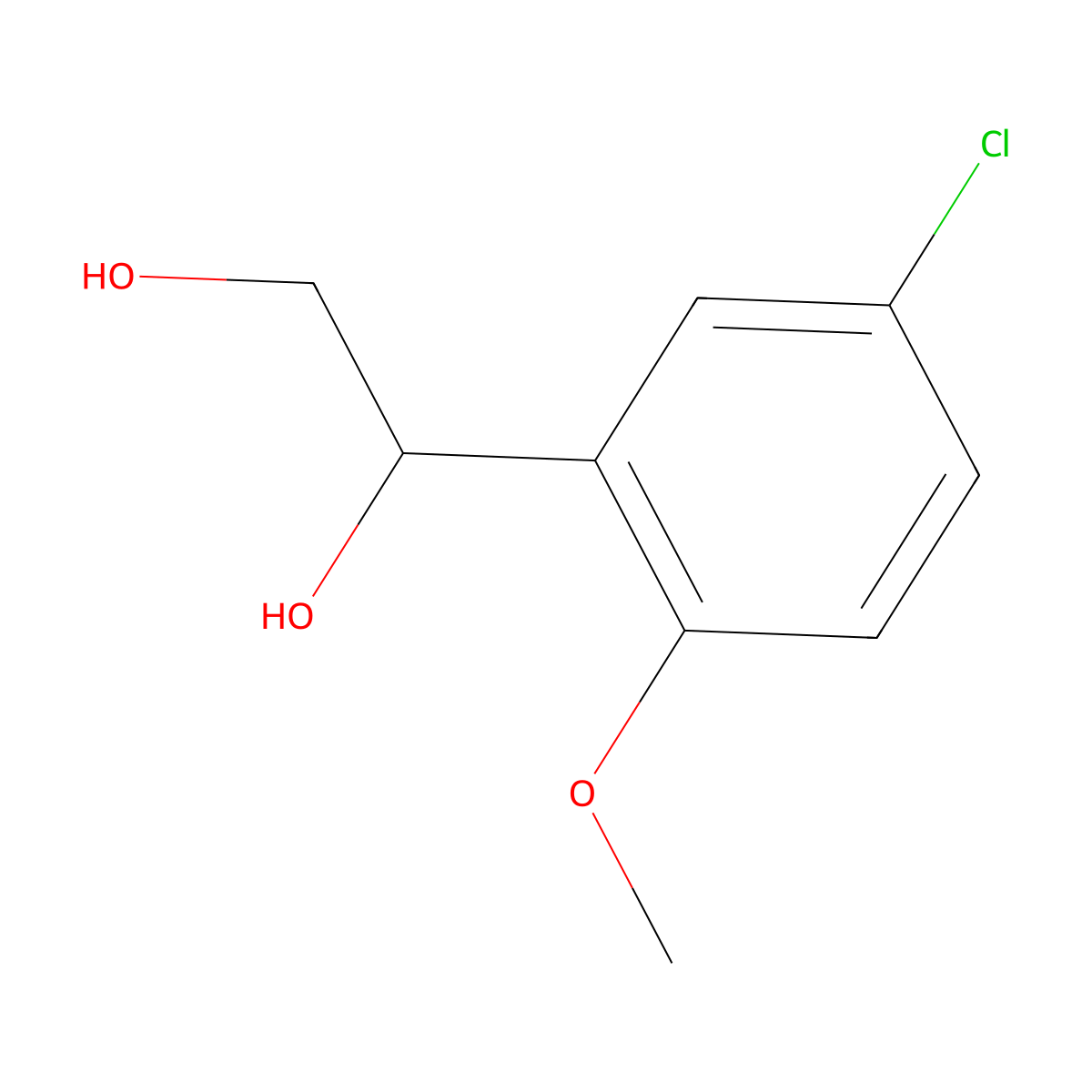 1-(5-Chloro-2-methoxyphenyl)ethane-1,2-diol molecular structure, CAS 1368803-41-1