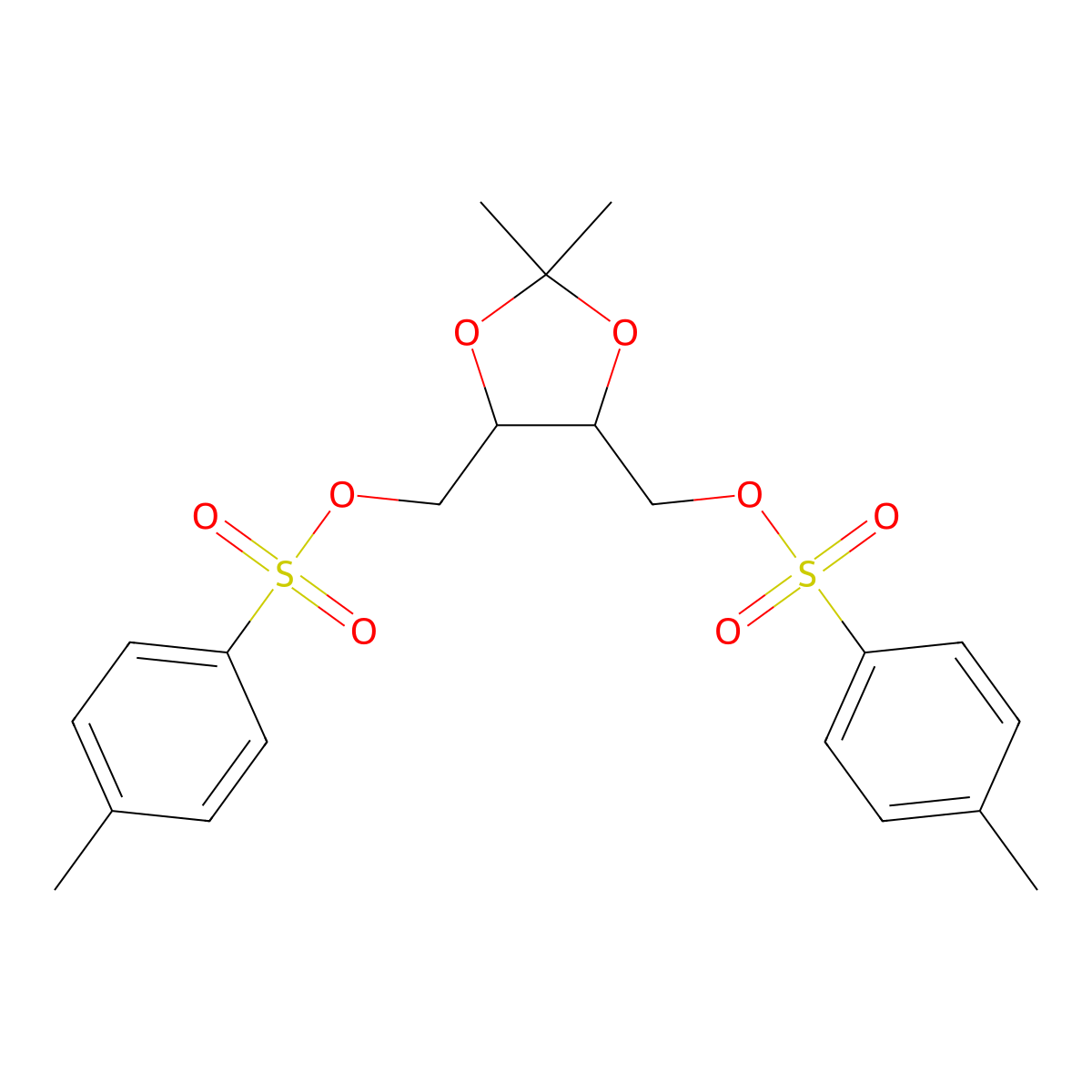 (2,2-Dimethyl-1,3-dioxolane-4,5-diyl)bis(methylene) bis(4-methylbenzenesulfonate) molecular structure, CAS 136881-55-5