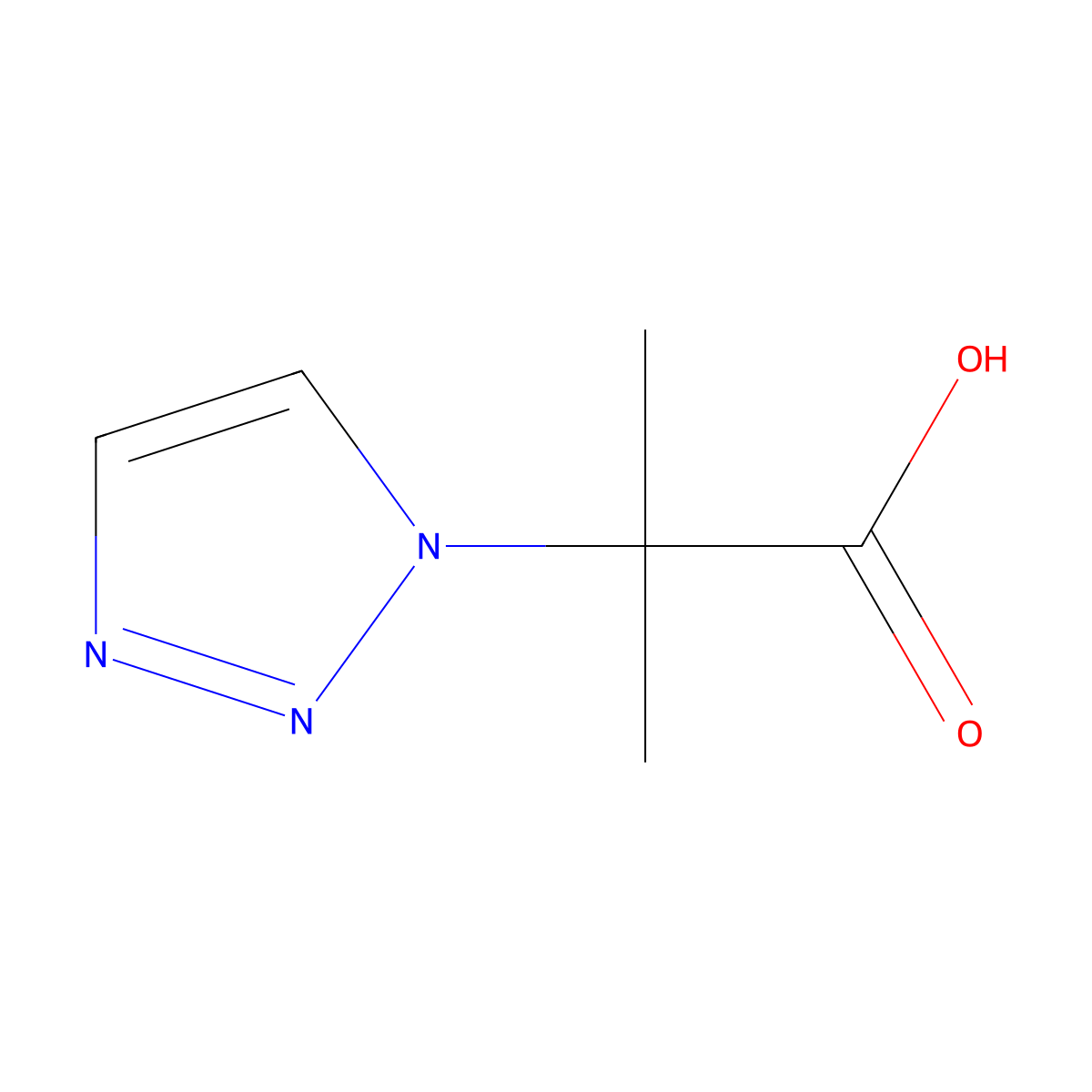 2-methyl-2-(1H-1,2,3-triazol-1-yl)propanoic acid molecular structure, CAS 1368812-36-5
