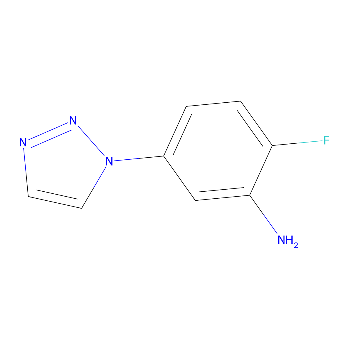 2-Fluoro-5-(1H-1,2,3-triazol-1-yl)aniline molecular structure, CAS 1368813-13-1