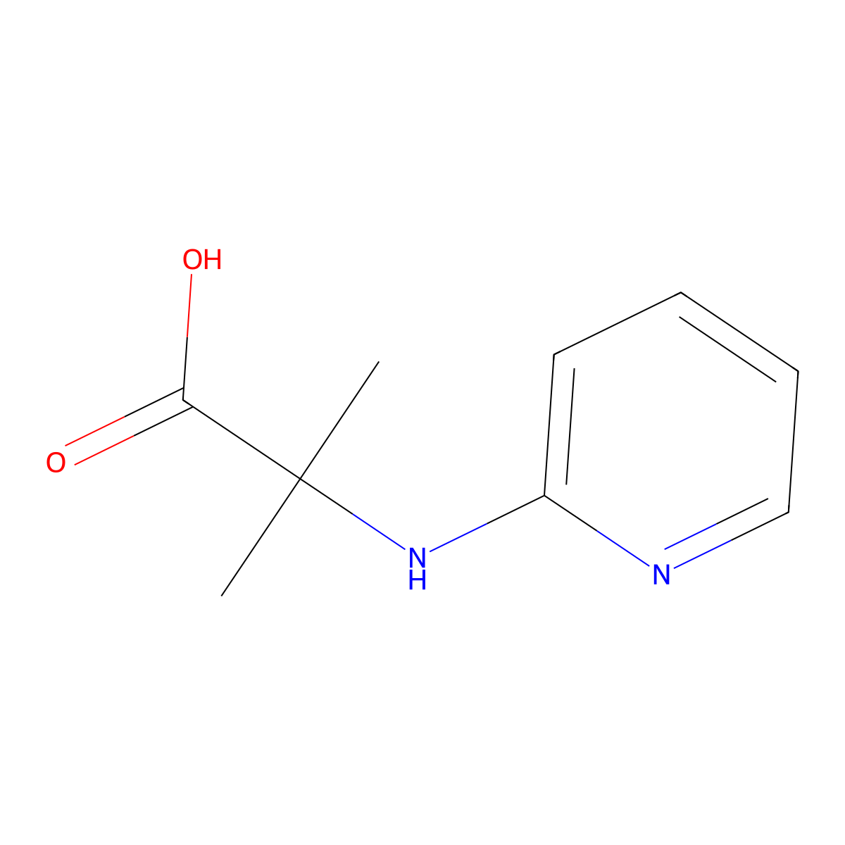 2-Methyl-2-[(pyridin-2-yl)amino]propanoic acid molecular structure, CAS 1368813-43-7