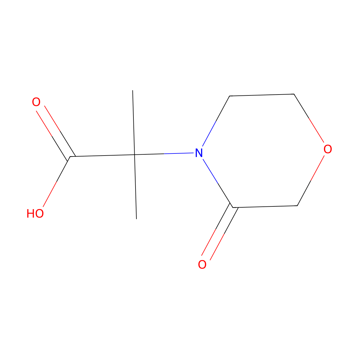 2-Methyl-2-(3-oxomorpholin-4-yl)propanoic acid molecular structure, CAS 1368814-46-3