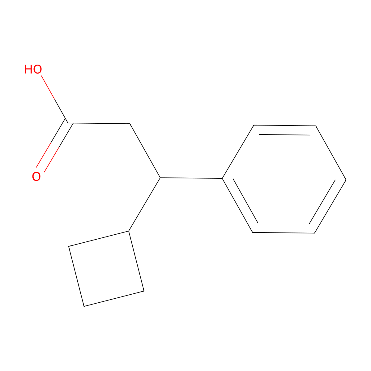 3-Cyclobutyl-3-phenylpropanoic acid molecular structure, CAS 1368815-37-5