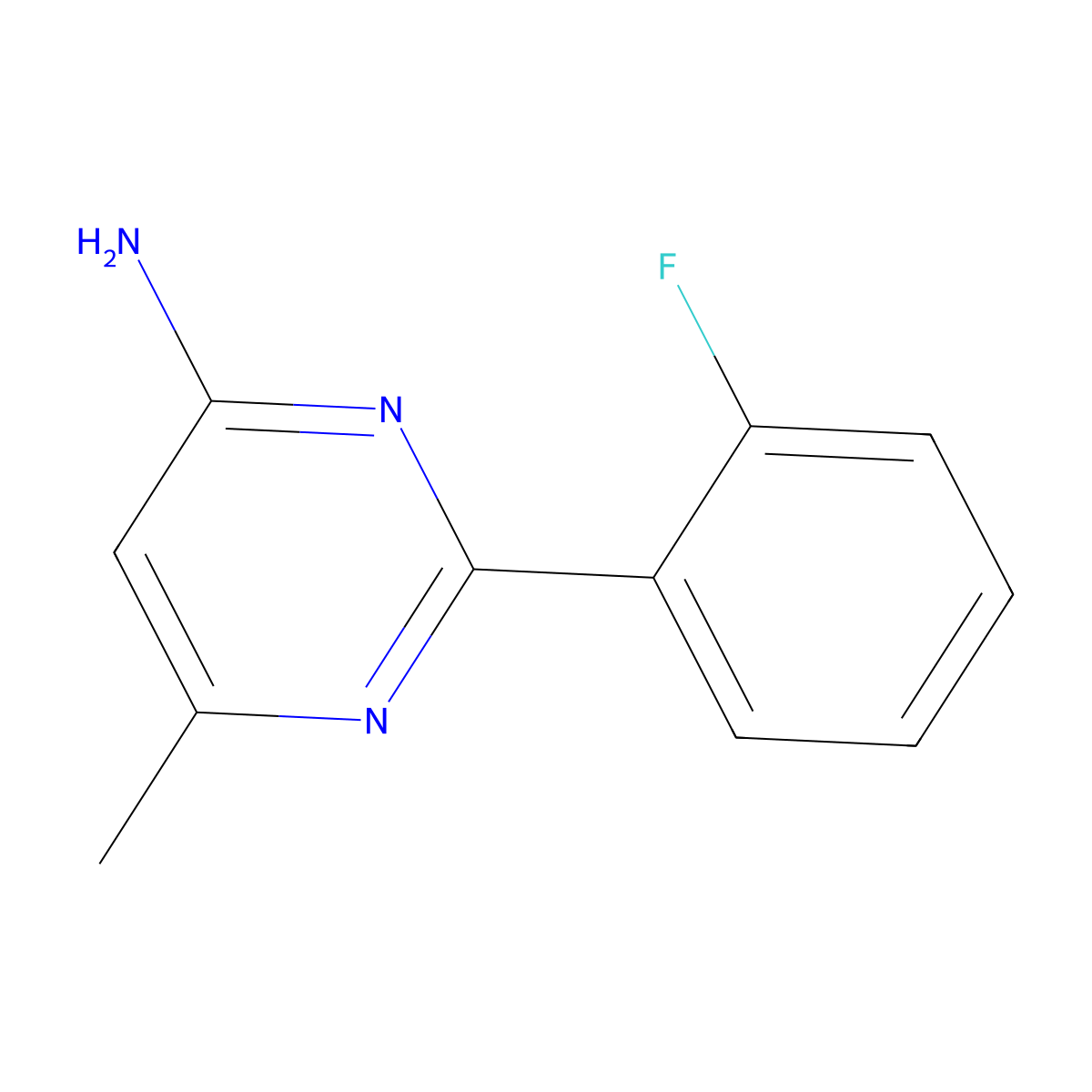 2-(2-Fluorophenyl)-6-methylpyrimidin-4-amine molecular structure, CAS 1368817-15-5