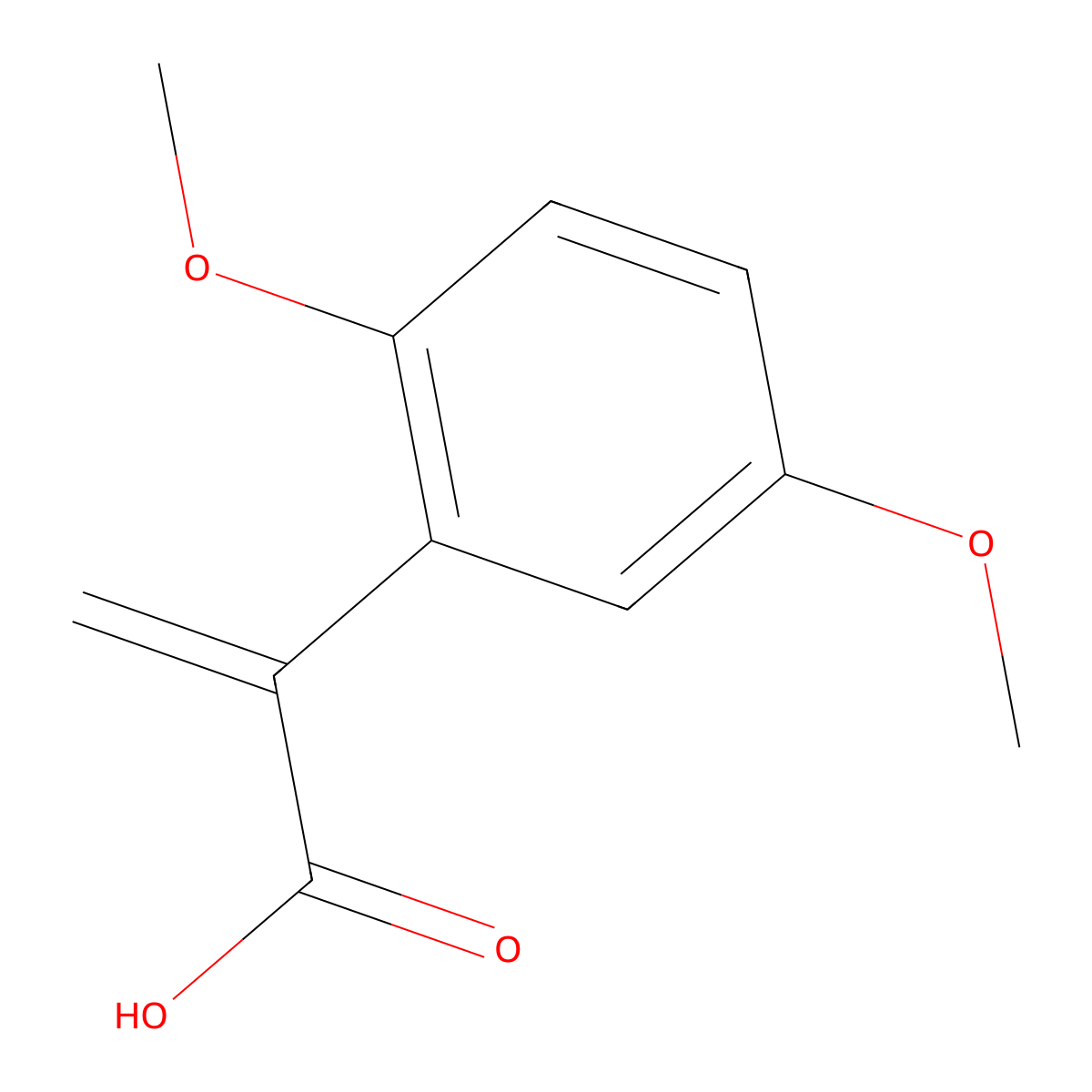 2-(2,5-Dimethoxyphenyl)prop-2-enoic acid molecular structure, CAS 1368818-66-9