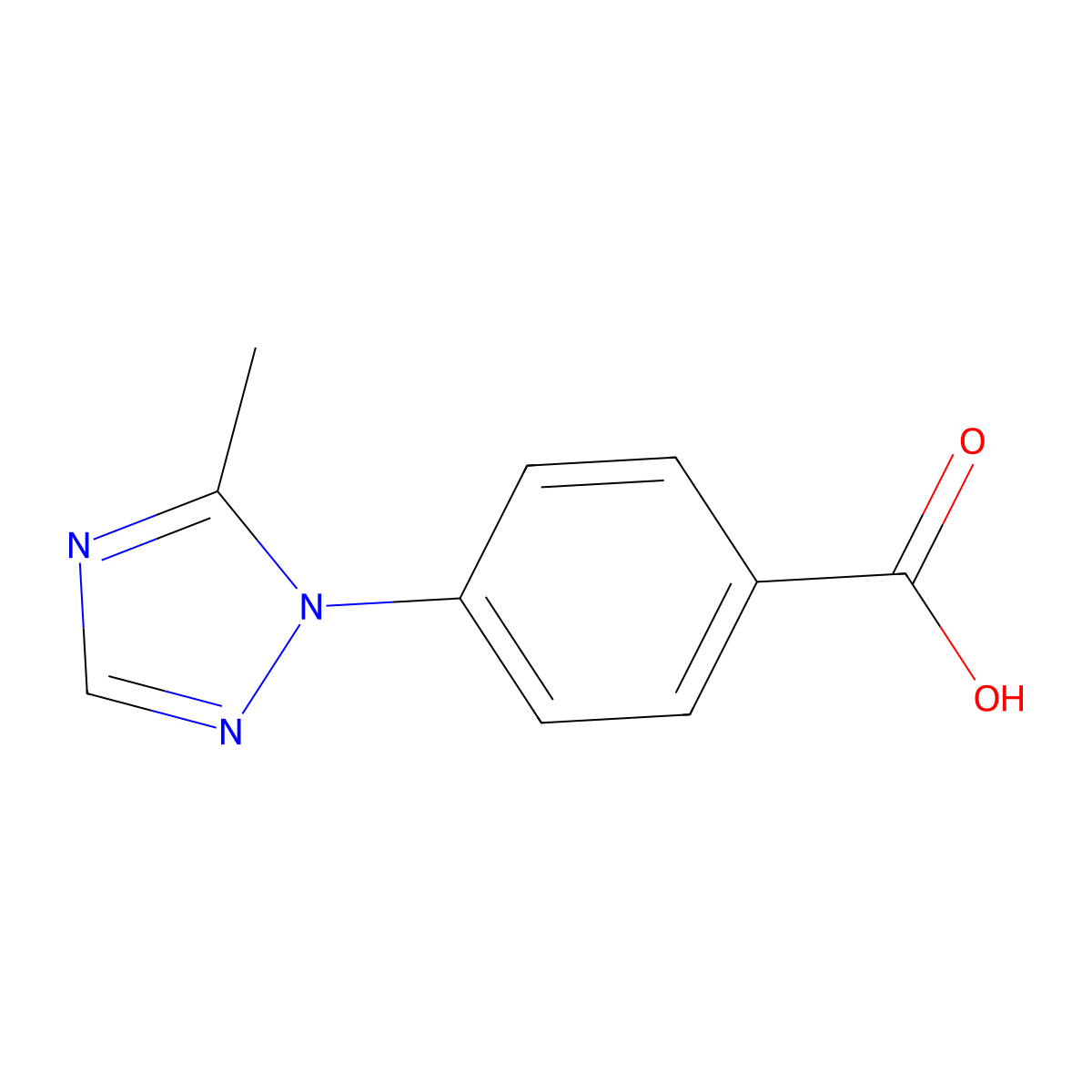 4-(5-Methyl-1H-1,2,4-triazol-1-yl)benzoic acid molecular structure, CAS 1368819-46-8
