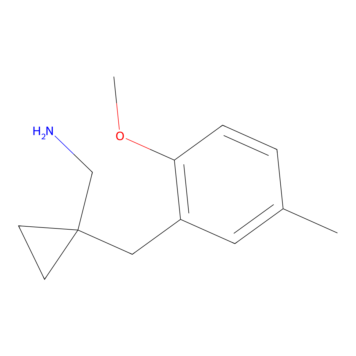 (1-(2-Methoxy-5-methylbenzyl)cyclopropyl)methanamine molecular structure, CAS 1368820-03-4