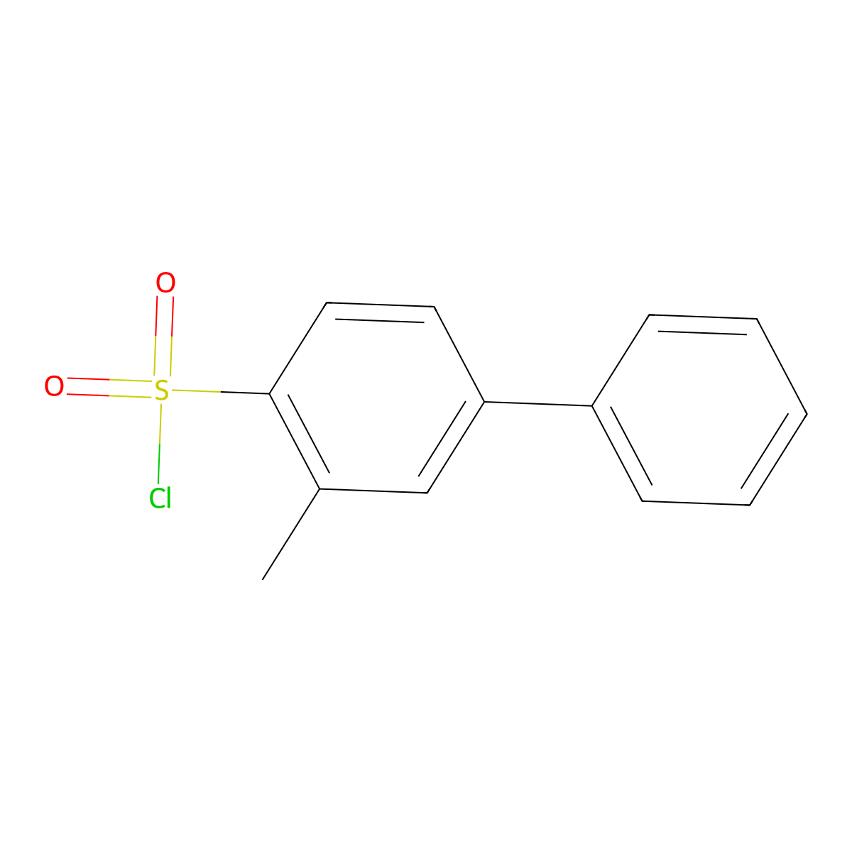 2-Methyl-4-phenylbenzene-1-sulfonyl chloride molecular structure, CAS 1368829-51-9