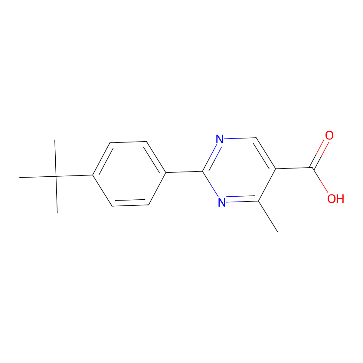 2-(4-(Tert-butyl)phenyl)-4-methylpyrimidine-5-carboxylic acid molecular structure, CAS 1368832-44-3