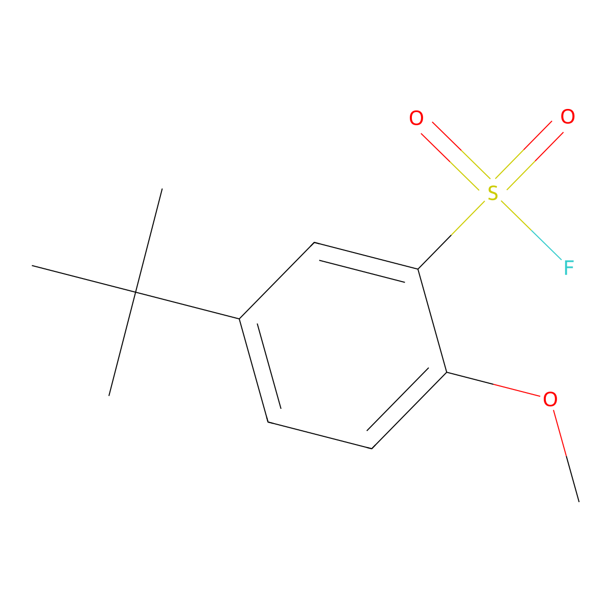 5-tert-Butyl-2-methoxybenzene-1-sulfonyl fluoride molecular structure, CAS 1368836-75-2