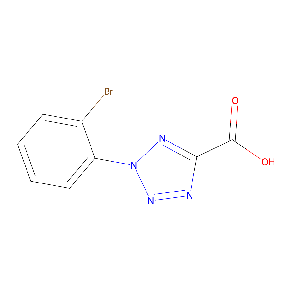 2-(2-Bromophenyl)tetrazole-5-carboxylic acid molecular structure, CAS 1368837-90-4
