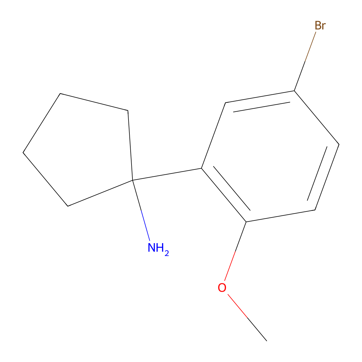 1-(5-Bromo-2-methoxyphenyl)cyclopentanamine molecular structure, CAS 1368837-93-7