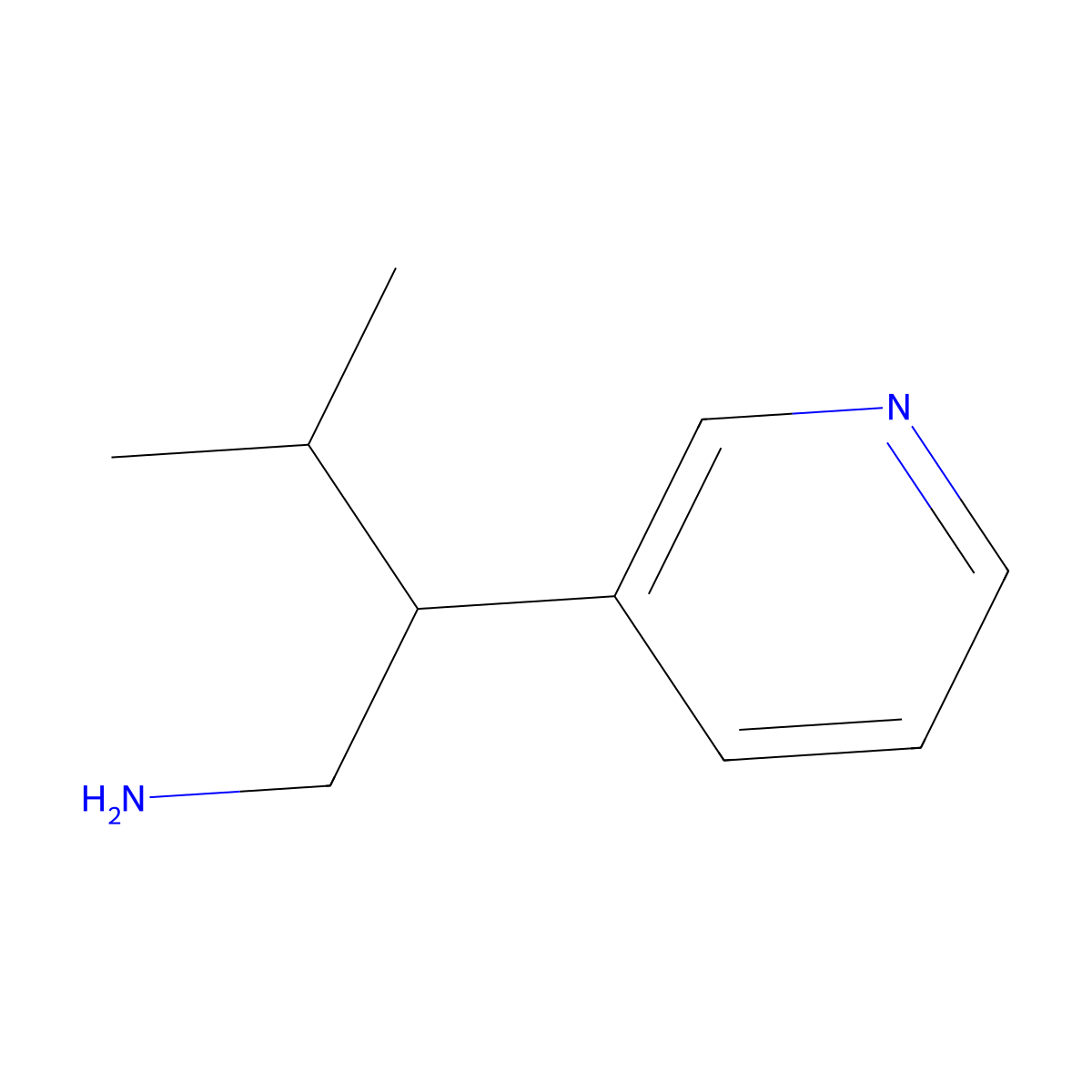 3-Methyl-2-(pyridin-3-yl)butan-1-amine molecular structure, CAS 1368841-25-1