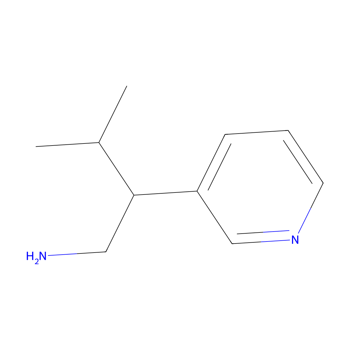 3-Methyl-2-(pyridin-3-yl)butan-1-amine molecular structure, CAS 1368841-25-1