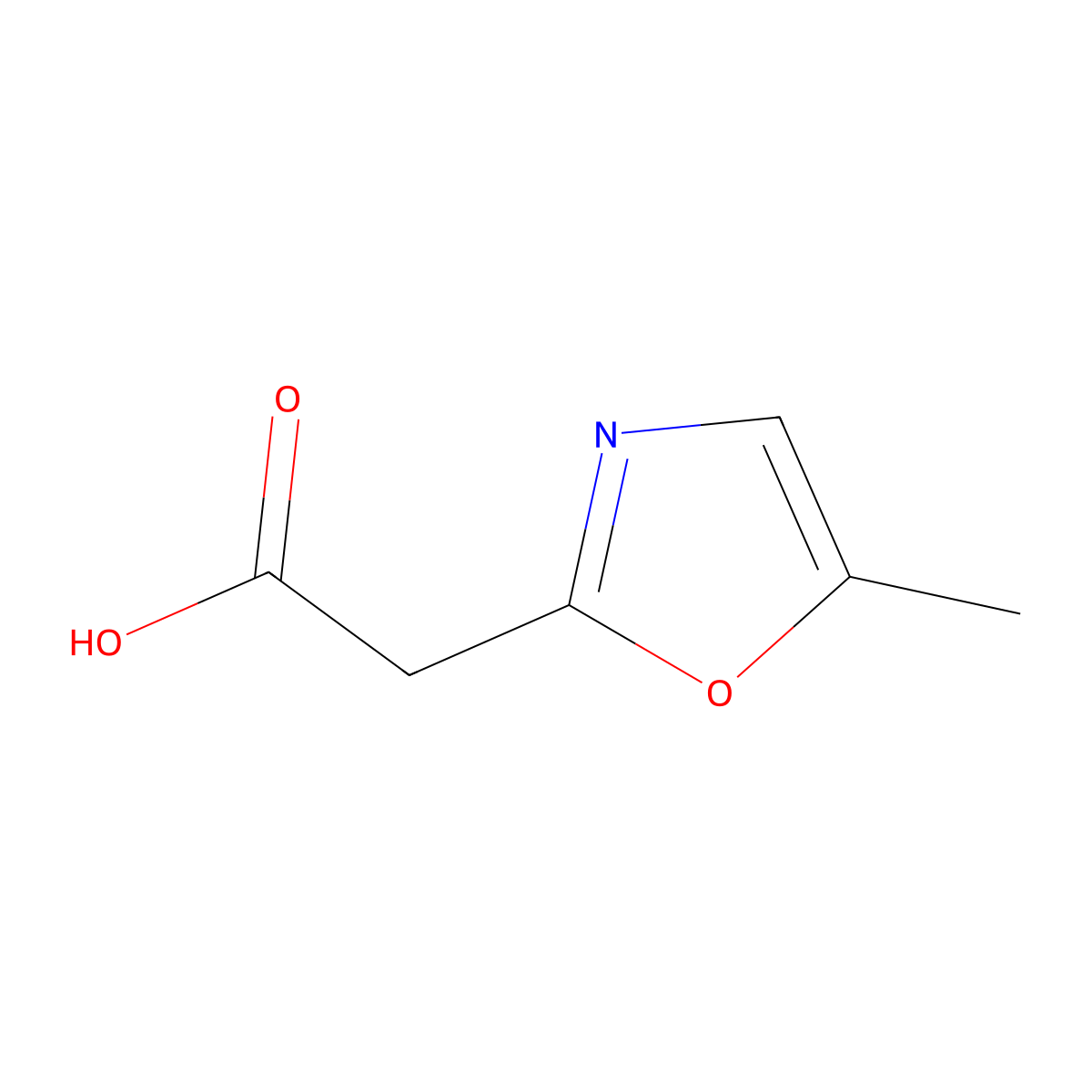 2-(5-Methyloxazol-2-yl)acetic acid molecular structure, CAS 1368841-42-2