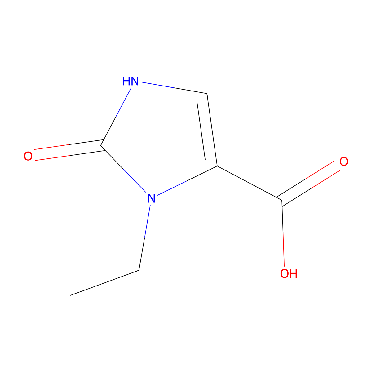 1-ethyl-2-hydroxy-1H-imidazole-5-carboxylic acid molecular structure, CAS 1368842-19-6