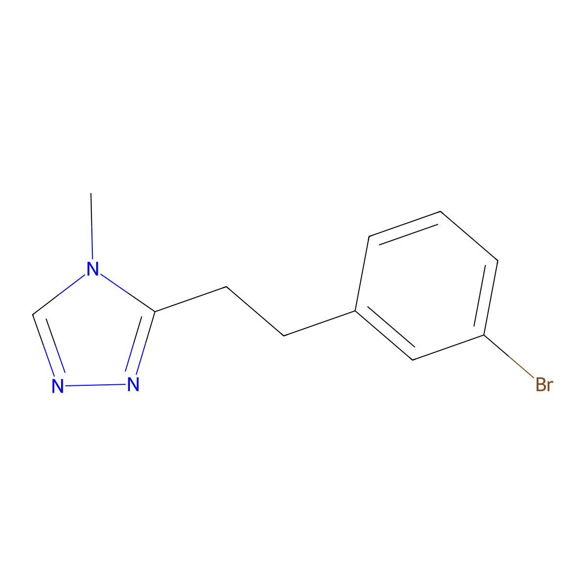 3-(2-(3-bromophenyl)ethyl)-4-methyl-4H-1,2,4-triazole molecular structure, CAS 1368842-71-0