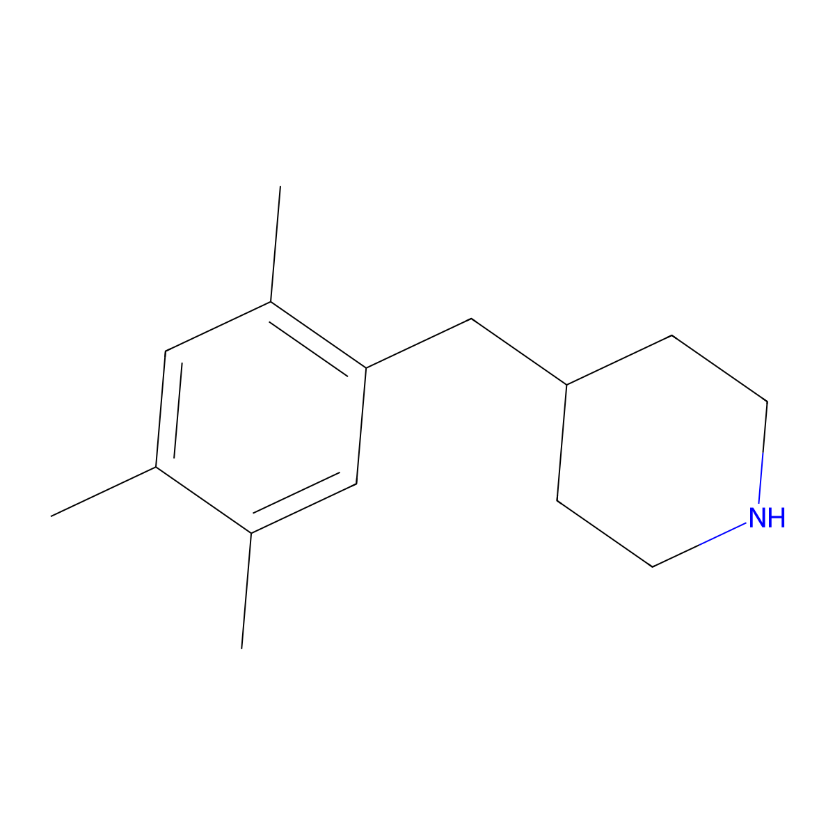 4-[(2,4,5-Trimethylphenyl)methyl]piperidine molecular structure, CAS 1368843-51-9