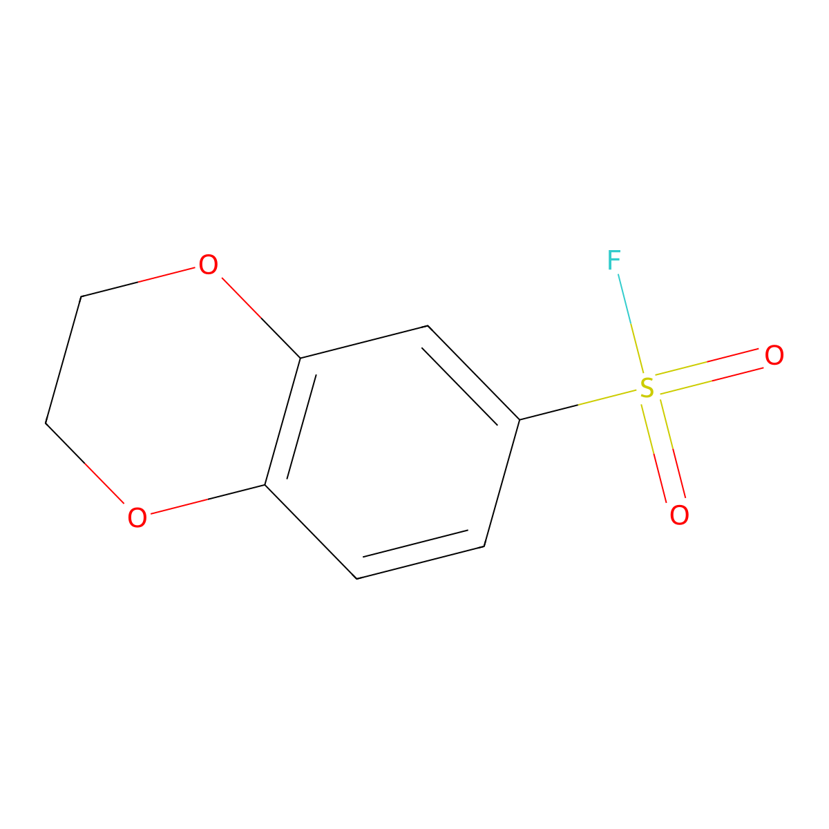 2,3-Dihydro-1,4-benzodioxine-6-sulfonyl fluoride molecular structure, CAS 1368844-00-1