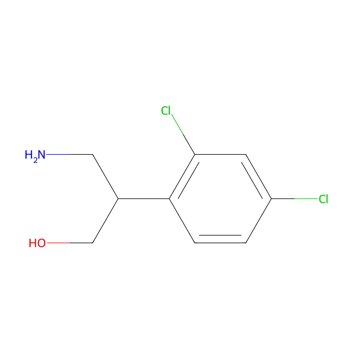 3-Amino-2-(2,4-dichlorophenyl)propan-1-ol molecular structure, CAS 1368849-17-5