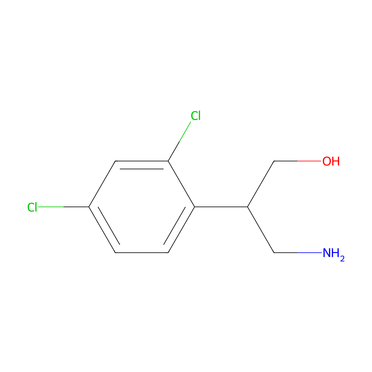 3-Amino-2-(2,4-dichlorophenyl)propan-1-ol molecular structure, CAS 1368849-17-5